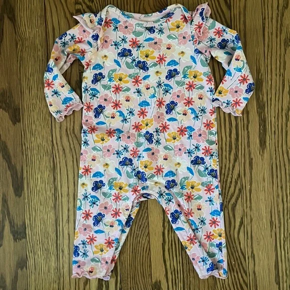 Tea Collection Kids One Pieces - Pink, Green, Blue Floral - Picture 5 of 6